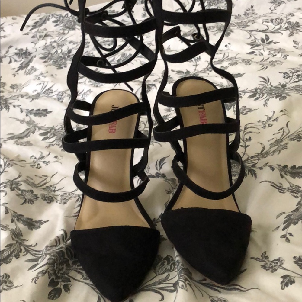 Black scrappy heels